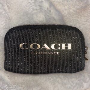 COACH Black Glitter Fragrance Cosmetic Pouch